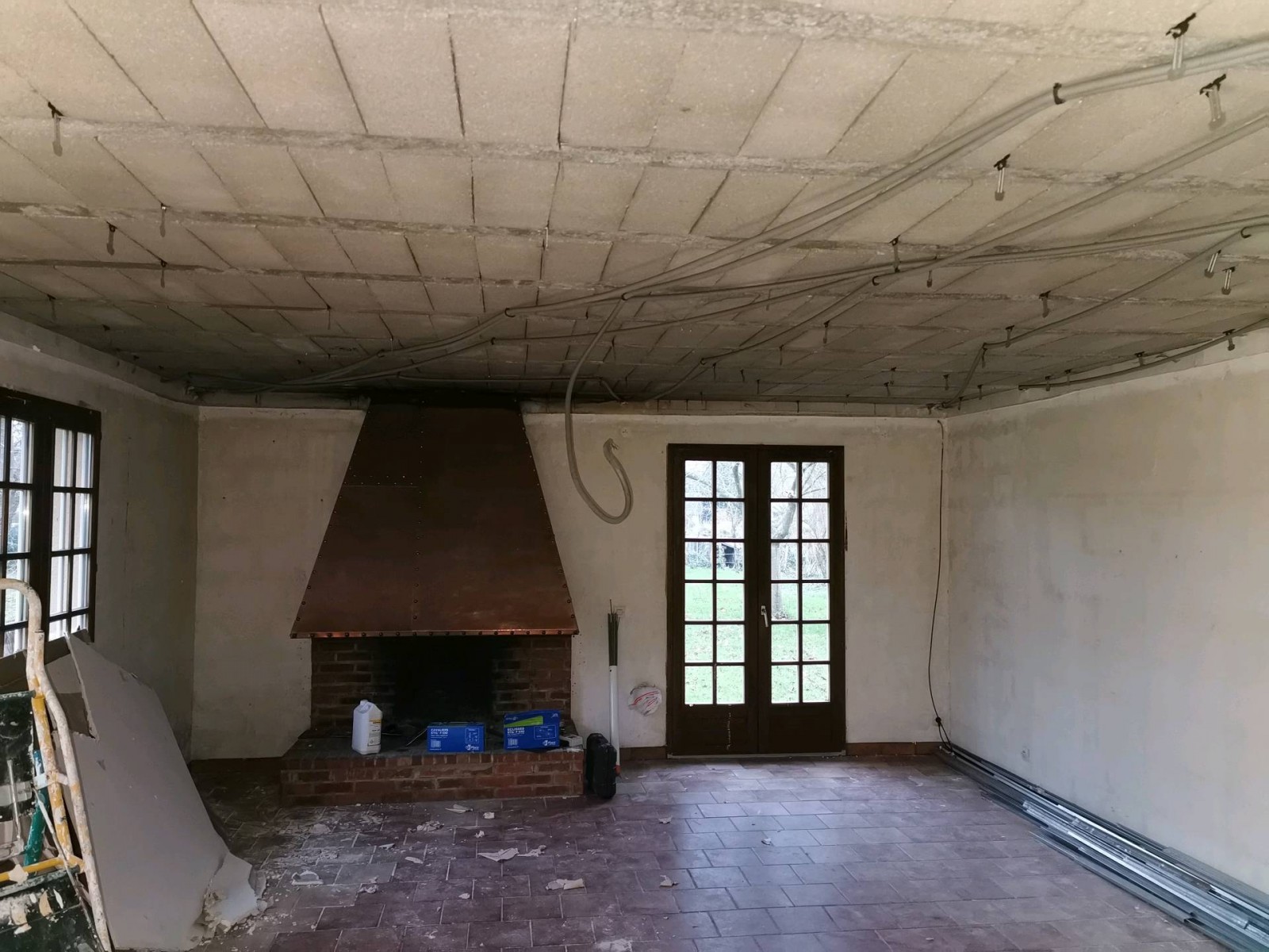 Remplacement d'un faux plafond en placo suite sinistre dégât des eaux à Varengeville-sur-Mer