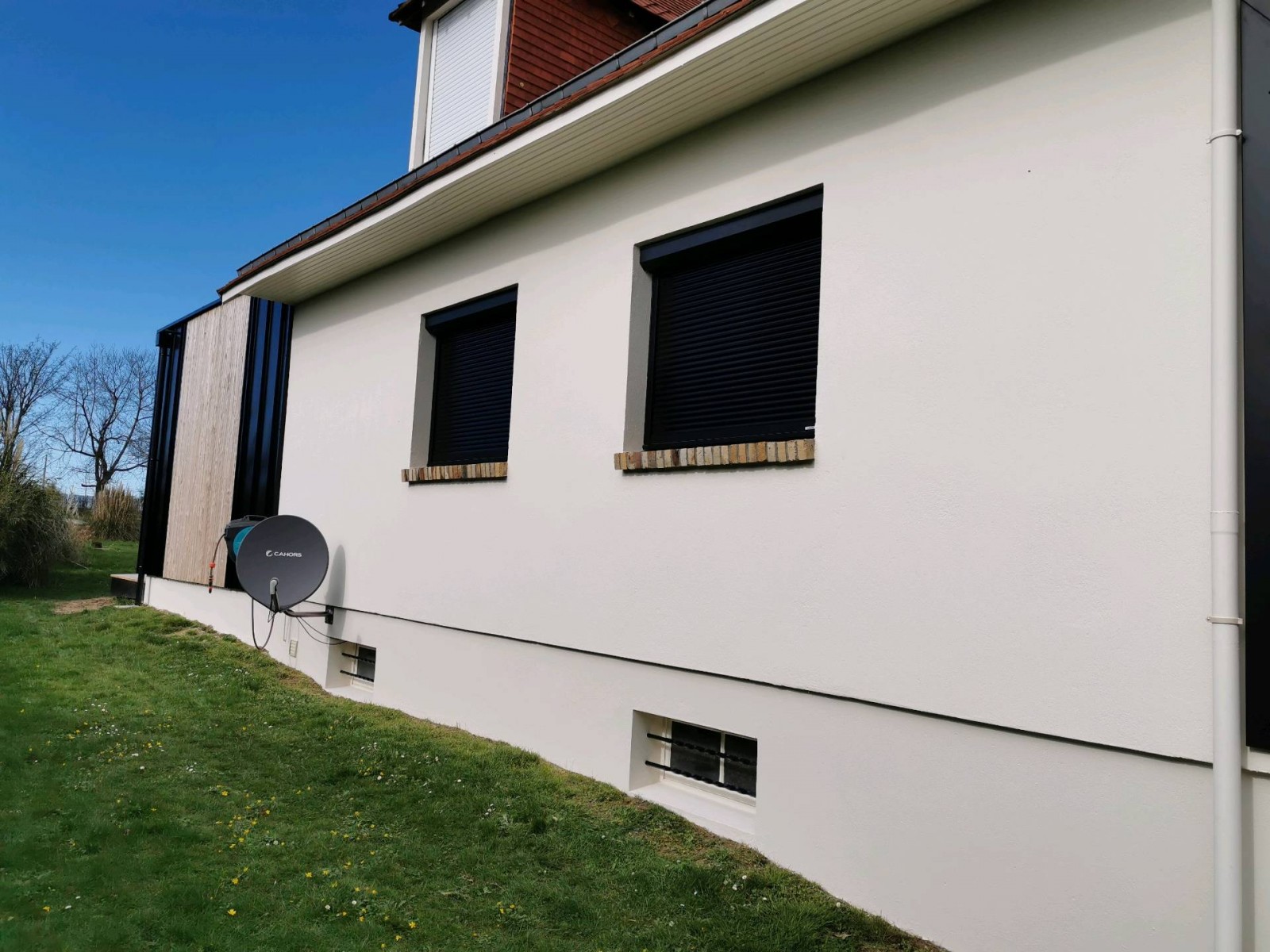 Réfection de façade suite à un agrandissement sur la commune d'Eslettes