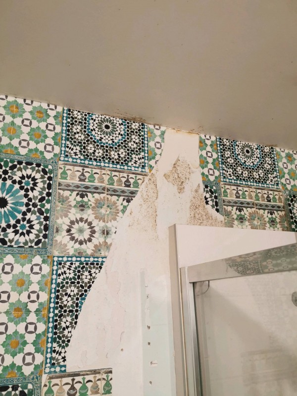 Travaux de peinture et de revêtement mural suite à un sinistre dégât des eaux dans une salle de bain sur le secteur de Bonsecours