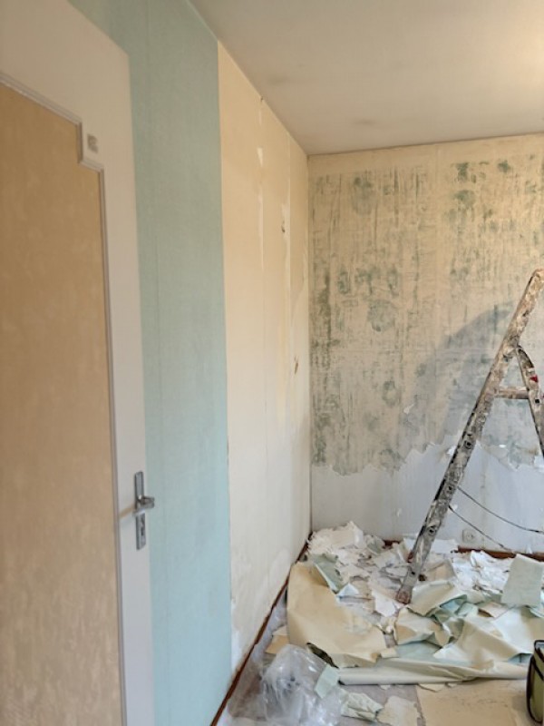 rénovation d'une chambre après un sinistre dégât des eaux sur la commune de Maromme