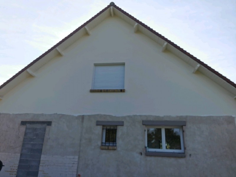 Réfection de façade suite à un agrandissement sur la commune d'Eslettes