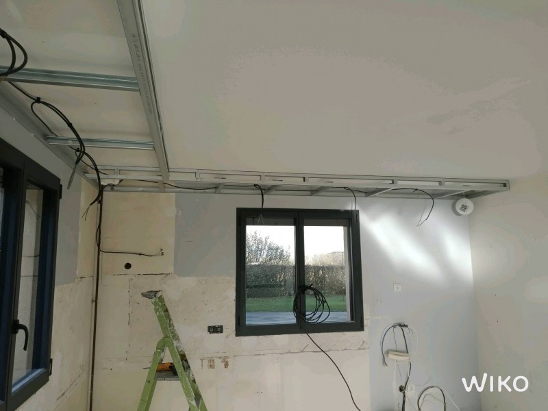 Travaux de plâtrerie pour une cuisine sur la commune de Bihorel